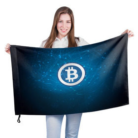 Флаг 3D с принтом Bitcoin Blue - Биткоин в Новосибирске, 100% полиэстер | плотность ткани — 95 г/м2, размер — 67 х 109 см. Принт наносится с одной стороны | Тематика изображения на принте: bitcoin | ethereum | litecoin | биткоин | интернет | крипта | криптовалюта | лайткоин | майнинг | технологии | эфир
