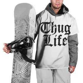 Накидка на куртку 3D с принтом Thug Life в Новосибирске, 100% полиэстер |  | 2pac | amaru | life | shakur | thug | thung | tupac