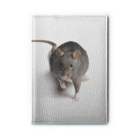 Обложка для автодокументов с принтом Крыса в Новосибирске, натуральная кожа |  размер 19,9*13 см; внутри 4 больших “конверта” для документов и один маленький отдел — туда идеально встанут права | животные | крыса | мышка | мышь