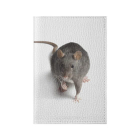 Обложка для паспорта матовая кожа с принтом Крыса в Новосибирске, натуральная матовая кожа | размер 19,3 х 13,7 см; прозрачные пластиковые крепления | животные | крыса | мышка | мышь