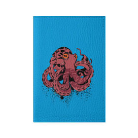 Обложка для паспорта матовая кожа с принтом Осьминог в Новосибирске, натуральная матовая кожа | размер 19,3 х 13,7 см; прозрачные пластиковые крепления | la piovra | octopus | кальмар | лапиовра | морепродукт | морской гад | октопус | осьминог | спрут