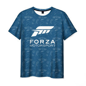 Мужская футболка 3D с принтом Forza Motorsport в Новосибирске, 100% полиэфир | прямой крой, круглый вырез горловины, длина до линии бедер | Тематика изображения на принте: car | crew | dirt | flatout | grid | need | nfs | race | speed | гонки | машина | скорость