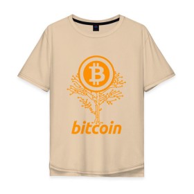 Мужская футболка хлопок Oversize с принтом Bitcoin Tree - Дерево Биткоин в Новосибирске, 100% хлопок | свободный крой, круглый ворот, “спинка” длиннее передней части | Тематика изображения на принте: bitcoin | blockchain | tree | биткоин | блокчейн | валюта | деньги | дерево | крипто | криптовалюта | майнинг | технологии