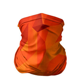 Бандана-труба 3D с принтом Orange geometry в Новосибирске, 100% полиэстер, ткань с особыми свойствами — Activecool | плотность 150‒180 г/м2; хорошо тянется, но сохраняет форму | abstraction | абстракция | геометрия | грани | линии | полигоны | сочетания | текстура | треугольники