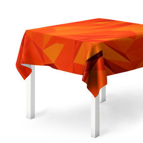 Скатерть 3D с принтом Orange geometry в Новосибирске, 100% полиэстер (ткань не мнется и не растягивается) | Размер: 150*150 см | abstraction | абстракция | геометрия | грани | линии | полигоны | сочетания | текстура | треугольники