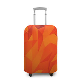 Чехол для чемодана 3D с принтом Orange geometry в Новосибирске, 86% полиэфир, 14% спандекс | двустороннее нанесение принта, прорези для ручек и колес | abstraction | абстракция | геометрия | грани | линии | полигоны | сочетания | текстура | треугольники