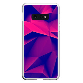 Чехол для Samsung S10E с принтом Violet polygon в Новосибирске, Силикон | Область печати: задняя сторона чехла, без боковых панелей | Тематика изображения на принте: 3d | abstraction | абстракция | геометрия | грани | линии | полигоны | розовый | сочетания | текстура | треугольники | фиолетовый