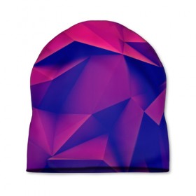 Шапка 3D с принтом Violet polygon в Новосибирске, 100% полиэстер | универсальный размер, печать по всей поверхности изделия | Тематика изображения на принте: 3d | abstraction | абстракция | геометрия | грани | линии | полигоны | розовый | сочетания | текстура | треугольники | фиолетовый