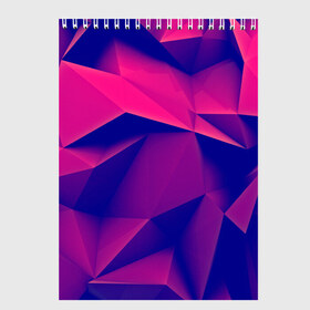 Скетчбук с принтом Violet polygon в Новосибирске, 100% бумага
 | 48 листов, плотность листов — 100 г/м2, плотность картонной обложки — 250 г/м2. Листы скреплены сверху удобной пружинной спиралью | 3d | abstraction | абстракция | геометрия | грани | линии | полигоны | розовый | сочетания | текстура | треугольники | фиолетовый