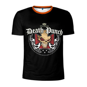 Мужская футболка 3D спортивная с принтом Five Finger Death Punch 2 в Новосибирске, 100% полиэстер с улучшенными характеристиками | приталенный силуэт, круглая горловина, широкие плечи, сужается к линии бедра | 5fdp | ffdp | five finger death punch