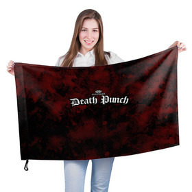 Флаг 3D с принтом Five Finger Death Punch в Новосибирске, 100% полиэстер | плотность ткани — 95 г/м2, размер — 67 х 109 см. Принт наносится с одной стороны | 5fdp | ffdp | five finger death punch