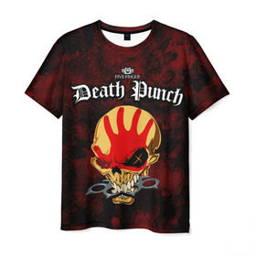 Мужская футболка 3D с принтом Five Finger Death Punch 4 в Новосибирске, 100% полиэфир | прямой крой, круглый вырез горловины, длина до линии бедер | 5fdp | ffdp | five finger death punch