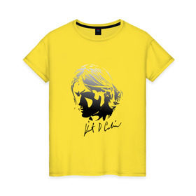 Женская футболка хлопок с принтом Курт Кобейн автограф в Новосибирске, 100% хлопок | прямой крой, круглый вырез горловины, длина до линии бедер, слегка спущенное плечо | Тематика изображения на принте:  kurt cobain |  nirvana |  курт кобейн | нирвана