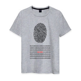 Мужская футболка хлопок с принтом Hacked в Новосибирске, 100% хлопок | прямой крой, круглый вырез горловины, длина до линии бедер, слегка спущенное плечо. | Тематика изображения на принте: code | developer | hacker | взлом | кодер | отпечаток | прогер | программирование | хакер