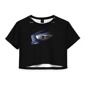 Женская футболка 3D укороченная с принтом Ford Mustang GT 2 в Новосибирске, 100% полиэстер | круглая горловина, длина футболки до линии талии, рукава с отворотами | cobra | ford | gt | mustang | shelby