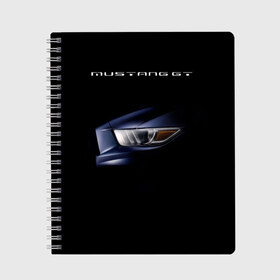 Тетрадь с принтом Ford Mustang GT 2 в Новосибирске, 100% бумага | 48 листов, плотность листов — 60 г/м2, плотность картонной обложки — 250 г/м2. Листы скреплены сбоку удобной пружинной спиралью. Уголки страниц и обложки скругленные. Цвет линий — светло-серый
 | cobra | ford | gt | mustang | shelby