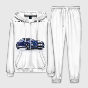 Мужской костюм 3D с принтом Ford Mustang GT 3 в Новосибирске, 100% полиэстер | Манжеты и пояс оформлены тканевой резинкой, двухслойный капюшон со шнурком для регулировки, карманы спереди | Тематика изображения на принте: ford | gt | mustang | shelby | мустанг | форд | шэлби