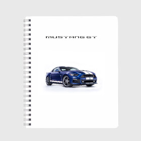 Тетрадь с принтом Ford Mustang GT 3 в Новосибирске, 100% бумага | 48 листов, плотность листов — 60 г/м2, плотность картонной обложки — 250 г/м2. Листы скреплены сбоку удобной пружинной спиралью. Уголки страниц и обложки скругленные. Цвет линий — светло-серый
 | ford | gt | mustang | shelby | мустанг | форд | шэлби