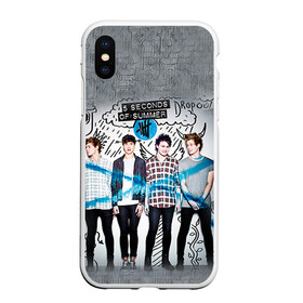 Чехол для iPhone XS Max матовый с принтом 5 Seconds of Summer в Новосибирске, Силикон | Область печати: задняя сторона чехла, без боковых панелей | Тематика изображения на принте: 5 seconds of summer | 5 sos | 5 секунд лета | 5sos