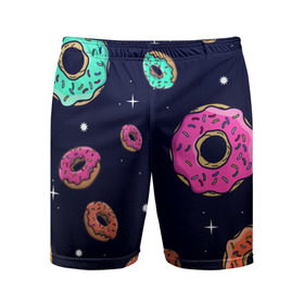 Мужские шорты 3D спортивные с принтом Black Milk Космические Пончики в Новосибирске,  |  | Тематика изображения на принте: black milk | donut | donuts | space | the simpsons | trend | глазурь | дизайн | еда | звезда | звёзды | космос | мода | пончик | симпсоны | симсоны | сладкий | стиль | тренд | узор