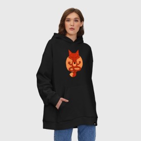 Худи SuperOversize хлопок с принтом Inner Fox в Новосибирске, 70% хлопок, 30% полиэстер, мягкий начес внутри | карман-кенгуру, эластичная резинка на манжетах и по нижней кромке, двухслойный капюшон
 | fox | йога | лис | лиса | медитация