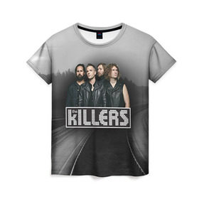 Женская футболка 3D с принтом The Killers 9 в Новосибирске, 100% полиэфир ( синтетическое хлопкоподобное полотно) | прямой крой, круглый вырез горловины, длина до линии бедер | the killers