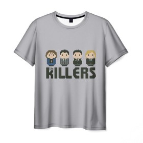 Мужская футболка 3D с принтом The Killers 3 в Новосибирске, 100% полиэфир | прямой крой, круглый вырез горловины, длина до линии бедер | the killers