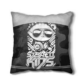 Подушка 3D с принтом Black Milk Stereo Kids в Новосибирске, наволочка – 100% полиэстер, наполнитель – холлофайбер (легкий наполнитель, не вызывает аллергию). | состоит из подушки и наволочки. Наволочка на молнии, легко снимается для стирки | Тематика изображения на принте: black milk | dj | kids | stereo | дети | дизайн | камуфляж | малыш | мода | наушники | ноты | очки | ребёнок | стерео | стиль