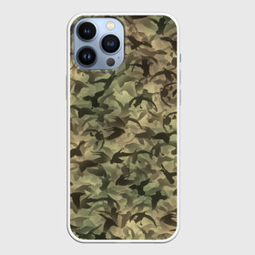 Чехол для iPhone 13 Pro Max с принтом Охотничий камуфляж с утками в Новосибирске,  |  | гусиная | гусь | дичь | лес | милитари | охота | охотник | паттерн | птицы | текстура | утиная | утка | хаки