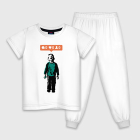 Детская пижама хлопок с принтом ИГНОР в Новосибирске, 100% хлопок |  брюки и футболка прямого кроя, без карманов, на брюках мягкая резинка на поясе и по низу штанин
 | арт | бэнкси | граффити | поп арт | стрит арт