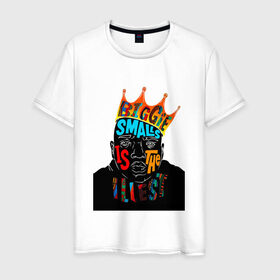 Мужская футболка хлопок с принтом Biggie Smalls в Новосибирске, 100% хлопок | прямой крой, круглый вырез горловины, длина до линии бедер, слегка спущенное плечо. | biggie | biggie smalls | hip hop | notorious b.i.g. | rap | бигги | рэп | хип хоп