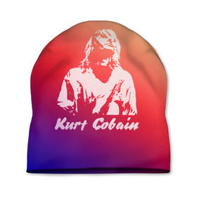 Шапка 3D с принтом Kurt Cobain в Новосибирске, 100% полиэстер | универсальный размер, печать по всей поверхности изделия | nirvana |  курт кобейн | нирвана | рок