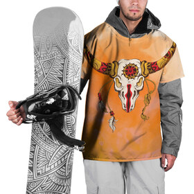Накидка на куртку 3D с принтом этника в Новосибирске, 100% полиэстер |  | индейцы | ловец снов | орнамент | перья | пустыня | рога | тотем | узоры | череп | этно