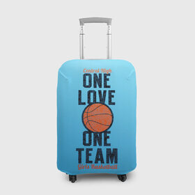 Чехол для чемодана 3D с принтом Одна любовь, одна команда в Новосибирске, 86% полиэфир, 14% спандекс | двустороннее нанесение принта, прорези для ручек и колес | basketball | love | team | мяч