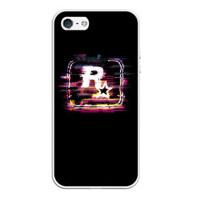 Чехол для iPhone 5/5S матовый с принтом Rockstar Noise в Новосибирске, Силикон | Область печати: задняя сторона чехла, без боковых панелей | auto | dead | grand | gta | red | redemption | theft | гта | рокстар