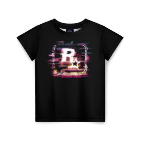 Детская футболка 3D с принтом Rockstar Noise в Новосибирске, 100% гипоаллергенный полиэфир | прямой крой, круглый вырез горловины, длина до линии бедер, чуть спущенное плечо, ткань немного тянется | auto | dead | grand | gta | red | redemption | theft | гта | рокстар