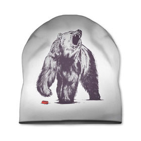 Шапка 3D с принтом Медведь наступил на лего в Новосибирске, 100% полиэстер | универсальный размер, печать по всей поверхности изделия | Тематика изображения на принте: зверь | косолапый | лего | медведь | мишка | рев