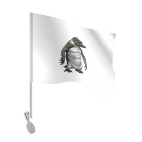 Флаг для автомобиля с принтом Пингвинопитек в Новосибирске, 100% полиэстер | Размер: 30*21 см | лженаука | пингвин