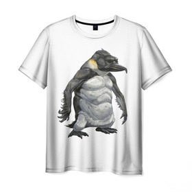 Мужская футболка 3D с принтом Пингвинопитек в Новосибирске, 100% полиэфир | прямой крой, круглый вырез горловины, длина до линии бедер | лженаука | пингвин