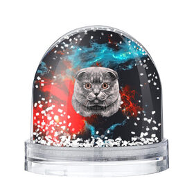 Снежный шар с принтом Космический кот в Новосибирске, Пластик | Изображение внутри шара печатается на глянцевой фотобумаге с двух сторон | 3d | cat | арт | взгляд | кот | кот хипстер | котёнок | котятки | котятушки | кошечки | кошка | мордочка