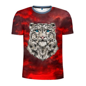 Мужская футболка 3D спортивная с принтом Леопард в Новосибирске, 100% полиэстер с улучшенными характеристиками | приталенный силуэт, круглая горловина, широкие плечи, сужается к линии бедра | 3d | cat | арт | вечер | взгляд | закат | кот | кот хипстер | котёнок | котятки | котятушки | кошечки | кошка | леопард | мордочка | ночь