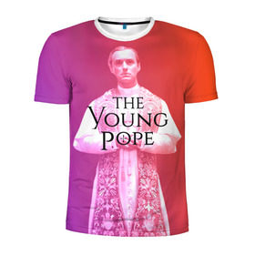 Мужская футболка 3D спортивная с принтом The Young Pope в Новосибирске, 100% полиэстер с улучшенными характеристиками | приталенный силуэт, круглая горловина, широкие плечи, сужается к линии бедра | Тематика изображения на принте: young pope | джуд | лоу | молодой папа