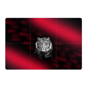 Магнитный плакат 3Х2 с принтом Тигр красные глаза в Новосибирске, Полимерный материал с магнитным слоем | 6 деталей размером 9*9 см | Тематика изображения на принте:  хищник | багровый | большая кошка | глаза. красные | красный | кровавый | тигр