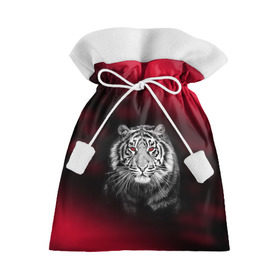 Подарочный 3D мешок с принтом Тигр красные глаза в Новосибирске, 100% полиэстер | Размер: 29*39 см |  хищник | багровый | большая кошка | глаза. красные | красный | кровавый | тигр