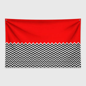 Флаг-баннер с принтом Твин Пикс в Новосибирске, 100% полиэстер | размер 67 х 109 см, плотность ткани — 95 г/м2; по краям флага есть четыре люверса для крепления | twin peaks | абстракция | агент купер | геометрия | девид линч | красная комната | лес | лора палмер | полосы | совы | текстура | туман | узор
