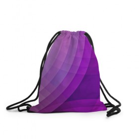 Рюкзак-мешок 3D с принтом Фиолетовые волны в Новосибирске, 100% полиэстер | плотность ткани — 200 г/м2, размер — 35 х 45 см; лямки — толстые шнурки, застежка на шнуровке, без карманов и подкладки | Тематика изображения на принте: круги | фиолетовый геометрия