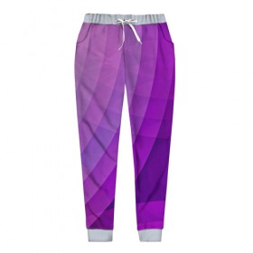 Женские брюки 3D с принтом Фиолетовые волны в Новосибирске, полиэстер 100% | прямой крой, два кармана без застежек по бокам, с мягкой трикотажной резинкой на поясе и по низу штанин. В поясе для дополнительного комфорта — широкие завязки | круги | фиолетовый геометрия