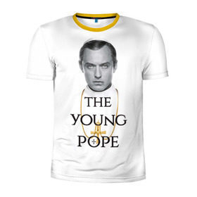 Мужская футболка 3D спортивная с принтом The Young Pope в Новосибирске, 100% полиэстер с улучшенными характеристиками | приталенный силуэт, круглая горловина, широкие плечи, сужается к линии бедра | young pope | джуд | лоу | молодой папа