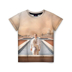 Детская футболка 3D с принтом Италия в Новосибирске, 100% гипоаллергенный полиэфир | прямой крой, круглый вырез горловины, длина до линии бедер, чуть спущенное плечо, ткань немного тянется | young pope | джуд | лоу | молодой папа