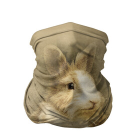Бандана-труба 3D с принтом Кролик в Новосибирске, 100% полиэстер, ткань с особыми свойствами — Activecool | плотность 150‒180 г/м2; хорошо тянется, но сохраняет форму | грызун | животные | заяц | кролик | мордочка | природа | пушистый | уши